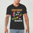 Teachers Are Superheroes Graduation School Teachers Men's V-Neck T-Shirt, novelty gifts, funny gifts