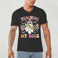Teaching My Boos Ghost Teacher Cute Groovy Halloween Teacher Men's V-Neck T-Shirt, novelty gifts, funny gifts Teaching My Boos Ghost Teacher Cute Groovy Halloween Teacher Men's V-Neck T-Shirt, novelty gifts, funny gifts