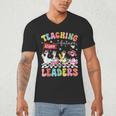 Teaching Future Leaders Groovy Teacher Back To School Men's V-Neck T-Shirt, novelty gifts, funny gifts