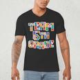 Team 5th Grade Building Blocks Bricks Theme Teacher Team For Men Women Kids Men's V-Neck T-Shirt, novelty gifts, funny gifts Team 5th Grade Building Blocks Bricks Theme Teacher Team For Men Women Kids Men's V-Neck T-Shirt, novelty gifts, funny gifts