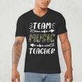 Team Music Teacher Camo Teacher Student Back To School Men's V-Neck T-Shirt, novelty gifts, funny gifts