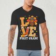 Thanksgiving Love First Grade Teacher Turkey Autumn Fall For Men Women Girls Kids Men's V-Neck T-Shirt, novelty gifts, funny gifts