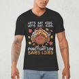 Thanksgiving Teacher Turkey Lets Eat Kids Punctuation Men's V-Neck T-Shirt, novelty gifts, funny gifts