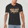 Think Happy Thoughts Teens Spring Positive Message Teachers For Men Women Girls Kids Men's V-Neck T-Shirt, novelty gifts, funny gifts