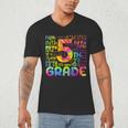 Tie Dye 5th Grade Typography Team Fifth Grade Teacher For Men Women Girls Kids Men's V-Neck T-Shirt, novelty gifts, funny gifts