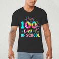 Tie Dye Happy 100th Day Of School Teacher Student 100 Days Men's V-Neck T-Shirt, novelty gifts, funny gifts