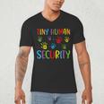 Tiny Human Security Preschool Childcare Teacher Babysitters Men's V-Neck T-Shirt, novelty gifts, funny gifts
