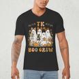 TK Boo Crew Preppy Halloween Floral Ghost TK Teacher Team TK Men's V-Neck T-Shirt, novelty gifts, funny gifts TK Boo Crew Preppy Halloween Floral Ghost TK Teacher Team TK Men's V-Neck T-Shirt, novelty gifts, funny gifts