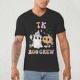 TK Boo Crew Retro Groovy Halloween Floral Ghost TK Teacher Men Women Kids Men's V-Neck T-Shirt, novelty gifts, funny gifts