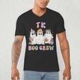 TK Boo Crew Retro Groovy Halloween Floral Ghost TK Teacher Men's V-Neck T-Shirt, novelty gifts, funny gifts TK Boo Crew Retro Groovy Halloween Floral Ghost TK Teacher Men's V-Neck T-Shirt, novelty gifts, funny gifts