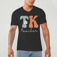 TK Teacher Retro Groovy Vintage Happy First Day Of School Men's V-Neck T-Shirt, novelty gifts, funny gifts TK Teacher Retro Groovy Vintage Happy First Day Of School Men's V-Neck T-Shirt, novelty gifts, funny gifts