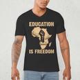 History Education Is Freedom African Map Black Teacher Men's V-Neck T-Shirt, novelty gifts, funny gifts History Education Is Freedom African Map Black Teacher Men's V-Neck T-Shirt, novelty gifts, funny gifts
