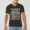 Tough Enough To Be a Paraprofessional Groovy Sped Teacher Men's V-Neck T-Shirt, novelty gifts, funny gifts