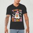 Trick Or Teach Cute Floral Ghost Teacher Halloween Costume Men's V-Neck T-Shirt, novelty gifts, funny gifts Trick Or Teach Cute Floral Ghost Teacher Halloween Costume Men's V-Neck T-Shirt, novelty gifts, funny gifts