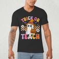 Trick Or Teach Cute Ghost Coffee Pumpkins Halloween Teacher Men's V-Neck T-Shirt, novelty gifts, funny gifts Trick Or Teach Cute Ghost Coffee Pumpkins Halloween Teacher Men's V-Neck T-Shirt, novelty gifts, funny gifts