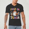 Trick Or Teach Ghost Teacher School Halloween Men Women Men's V-Neck T-Shirt, novelty gifts, funny gifts