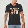 Trick Or Teach Pumpkin Candy Corn Ghost Halloween Teacher Men's V-Neck T-Shirt, novelty gifts, funny gifts Trick Or Teach Pumpkin Candy Corn Ghost Halloween Teacher Men's V-Neck T-Shirt, novelty gifts, funny gifts