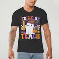 Trick Or Teach Teacher Pencil Ghost Halloween Teacher Men's V-Neck T-Shirt, novelty gifts, funny gifts Trick Or Teach Teacher Pencil Ghost Halloween Teacher Men's V-Neck T-Shirt, novelty gifts, funny gifts
