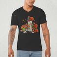 Turkey Reading Books Fall Thanksgiving Teacher Librarian Men's V-Neck T-Shirt, novelty gifts, funny gifts