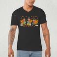 Turkey Reading Books Fall Thanksgiving Teacher Student Men's V-Neck T-Shirt, novelty gifts, funny gifts
