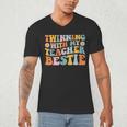 Twinning With My Teacher Bestie Twin Day Matching For Men Women Kids Men's V-Neck T-Shirt, novelty gifts, funny gifts Twinning With My Teacher Bestie Twin Day Matching For Men Women Kids Men's V-Neck T-Shirt, novelty gifts, funny gifts