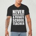 Never Underestimate A Private School Teacher Back To School Men's V-Neck T-Shirt, novelty gifts, funny gifts