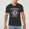 Never Underestimate Teachers Who Runs For Fun Men's V-Neck T-Shirt, novelty gifts, funny gifts