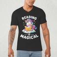Unicorn Teacher Reading Is Magical Book Men's V-Neck T-Shirt, novelty gifts, funny gifts Unicorn Teacher Reading Is Magical Book Men's V-Neck T-Shirt, novelty gifts, funny gifts