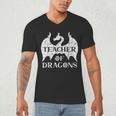 Vintage Teacher Of Dragons Quotes Teacher Student Men's V-Neck T-Shirt, novelty gifts, funny gifts