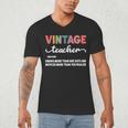 Vintage Teacher Knows More Than She Says Outfit Definition Men's V-Neck T-Shirt, novelty gifts, funny gifts