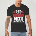 We Wear Red For Red Ribbon Week Awareness Mothers Teachers Men's V-Neck T-Shirt, novelty gifts, funny gifts
