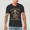 Weird Teachers Build Character Skeleton Book Halloween Women Men's V-Neck T-Shirt, novelty gifts, funny gifts Weird Teachers Build Character Skeleton Book Halloween Women Men's V-Neck T-Shirt, novelty gifts, funny gifts