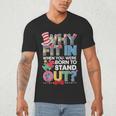 Why Fit In Doctor Teacher Cat In Hat Cool Autism Awareness Men Women Kids Men's V-Neck T-Shirt, novelty gifts, funny gifts