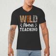 Wild About Teaching Teacher Lover Animals Leopard Zebra Men's V-Neck T-Shirt, novelty gifts, funny gifts Wild About Teaching Teacher Lover Animals Leopard Zebra Men's V-Neck T-Shirt, novelty gifts, funny gifts