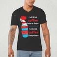 I Will Drink Coffee Here Or There Teacher Teaching Men's V-Neck T-Shirt, novelty gifts, funny gifts I Will Drink Coffee Here Or There Teacher Teaching Men's V-Neck T-Shirt, novelty gifts, funny gifts