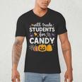 Will Trade Students For Candy Teacher Cute Halloween Men's V-Neck T-Shirt, novelty gifts, funny gifts