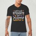Will Trade Students For Candy Teacher Halloween Costume Tee Men's V-Neck T-Shirt, novelty gifts, funny gifts