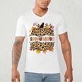 Autumn Fall SPED ED Teacher Thankful Grateful Pumpkin Retro Men's V-Neck T-Shirt, novelty gifts, funny gifts