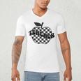 Back To School Checkered Apple Teacher Checkerboard Teacher For Men Women Girls Kids Men's V-Neck T-Shirt, novelty gifts, funny gifts
