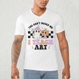 You Can't Scare Me I Teach Art Retro Teacher Ghost Halloween Men's V-Neck T-Shirt, novelty gifts, funny gifts