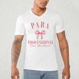 Coquette Bow Paraprofessional School Para Squad Teacher Aide Men's V-Neck T-Shirt, novelty gifts, funny gifts