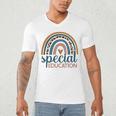 Cute Special Education Leopard Print SPED Teacher Idea Men's V-Neck T-Shirt, novelty gifts, funny gifts