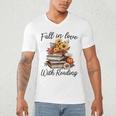 Fall In Love With Reading Book Autumn Teachers Pumpkins Men's V-Neck T-Shirt, novelty gifts, funny gifts Fall In Love With Reading Book Autumn Teachers Pumpkins Men's V-Neck T-Shirt, novelty gifts, funny gifts