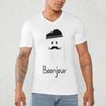 French Teacher Halloween Bonjour Ghost Men's V-Neck T-Shirt, novelty gifts, funny gifts French Teacher Halloween Bonjour Ghost Men's V-Neck T-Shirt, novelty gifts, funny gifts