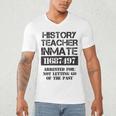 Halloween History Teacher Prisoner Costume Men's V-Neck T-Shirt, novelty gifts, funny gifts