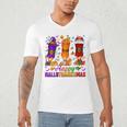 Happy Hallothanksmas Halloween Thanksgiving Pencils Teachers Men's V-Neck T-Shirt, novelty gifts, funny gifts Happy Hallothanksmas Halloween Thanksgiving Pencils Teachers Men's V-Neck T-Shirt, novelty gifts, funny gifts