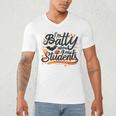 I'm Batty About My Students Watercolor Bat Teacher Halloween Men's V-Neck T-Shirt, novelty gifts, funny gifts