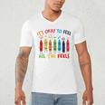 Its Okay To Feel All The Feels Mood Color Crayons Teacher Men's V-Neck T-Shirt, novelty gifts, funny gifts Its Okay To Feel All The Feels Mood Color Crayons Teacher Men's V-Neck T-Shirt, novelty gifts, funny gifts