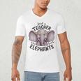 Just a Teacher Who Loves Elephants Elephant Lover Educator Men's V-Neck T-Shirt, novelty gifts, funny gifts
