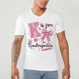 K Is For Kindergarten Teacher Coquette Bow Back To School Men's V-Neck T-Shirt, novelty gifts, funny gifts K Is For Kindergarten Teacher Coquette Bow Back To School Men's V-Neck T-Shirt, novelty gifts, funny gifts